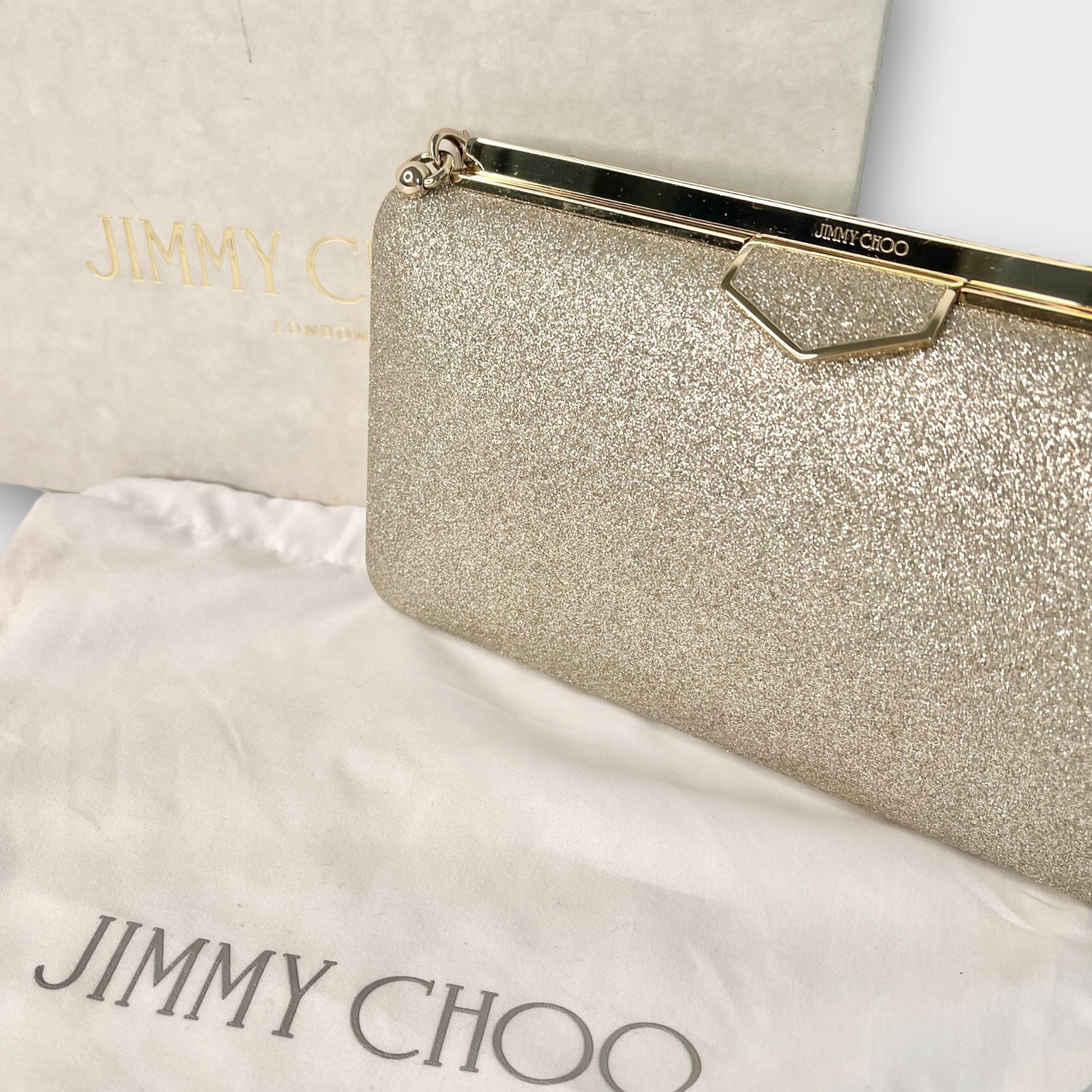 Jimmy Choo Ellipse Glitter Clutch